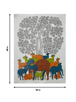 A Forest Gathering: A Gond Painting by Choti Tekam