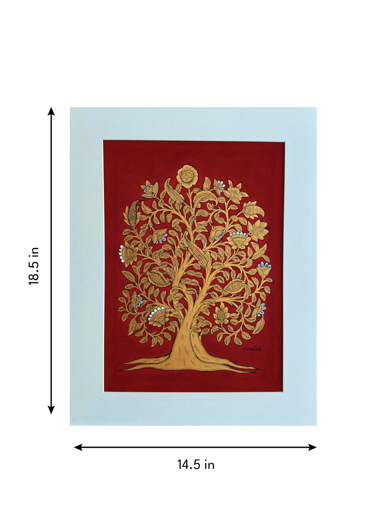 A Golden Tree: A Phad Painting by Kalyan Joshi