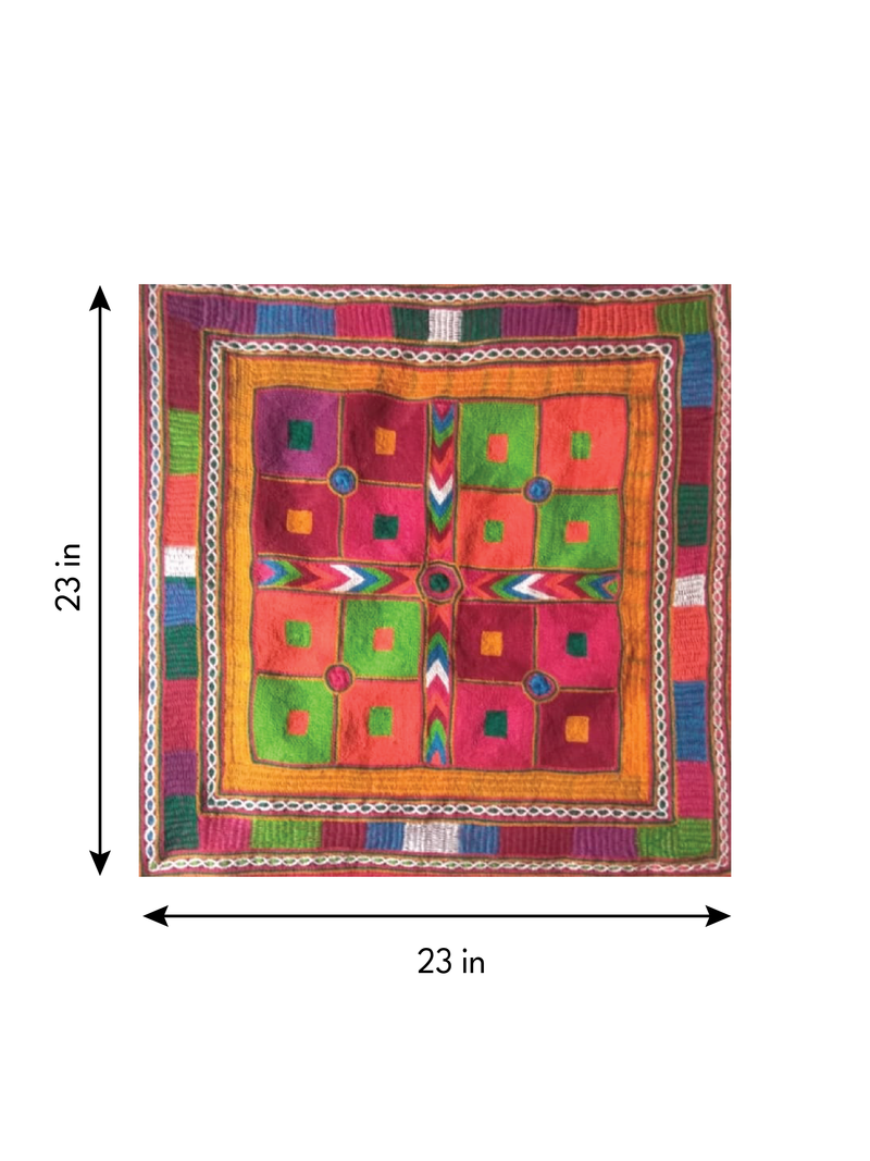 A Grid of Colors in Banjara Embroidery by Sapavat Siddu