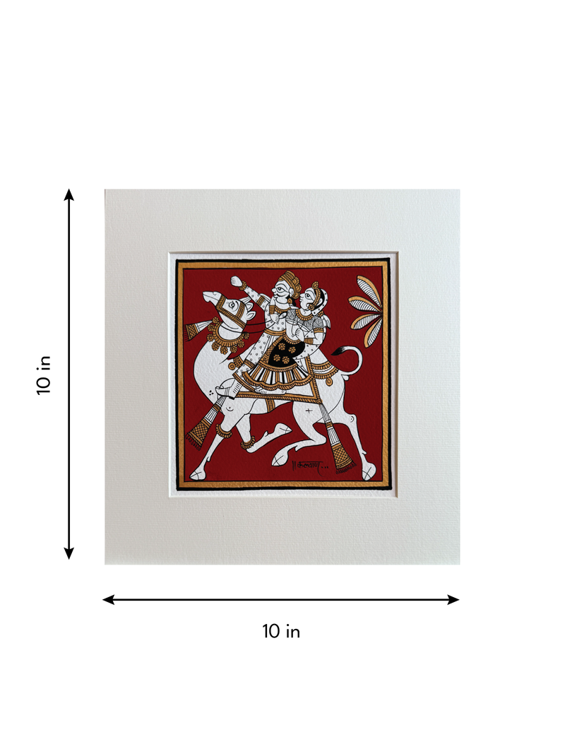 A Royal Camel Ride: A Phad Painting by Kalyan Joshi
