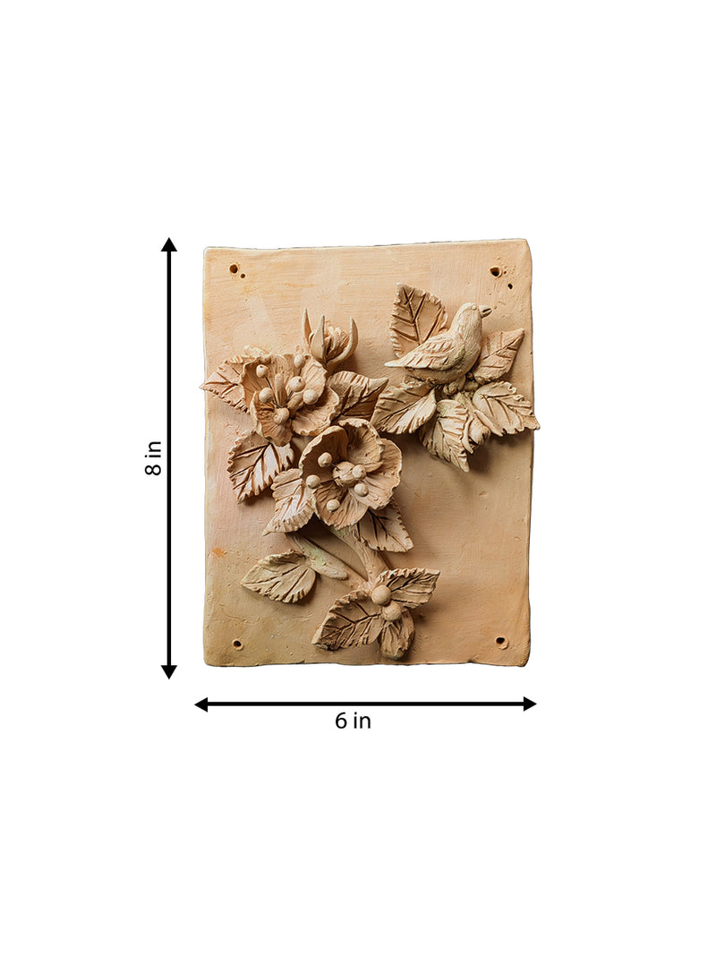Blossoming Buds and A Bird in Terracotta by Dolon Kundu