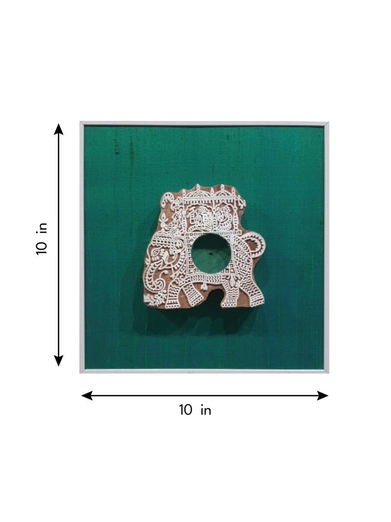 Elephant Shaped China berry Wooden Block art for Home Decor by Vikas Singh