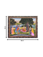 Eternal Bliss: Radha and Lord Krishna in Vrindavan in Pichwai by Naveen Soni
