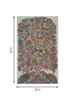 Floral Delight: Tree of life with Peacocks in Kalamkari by Harinath N