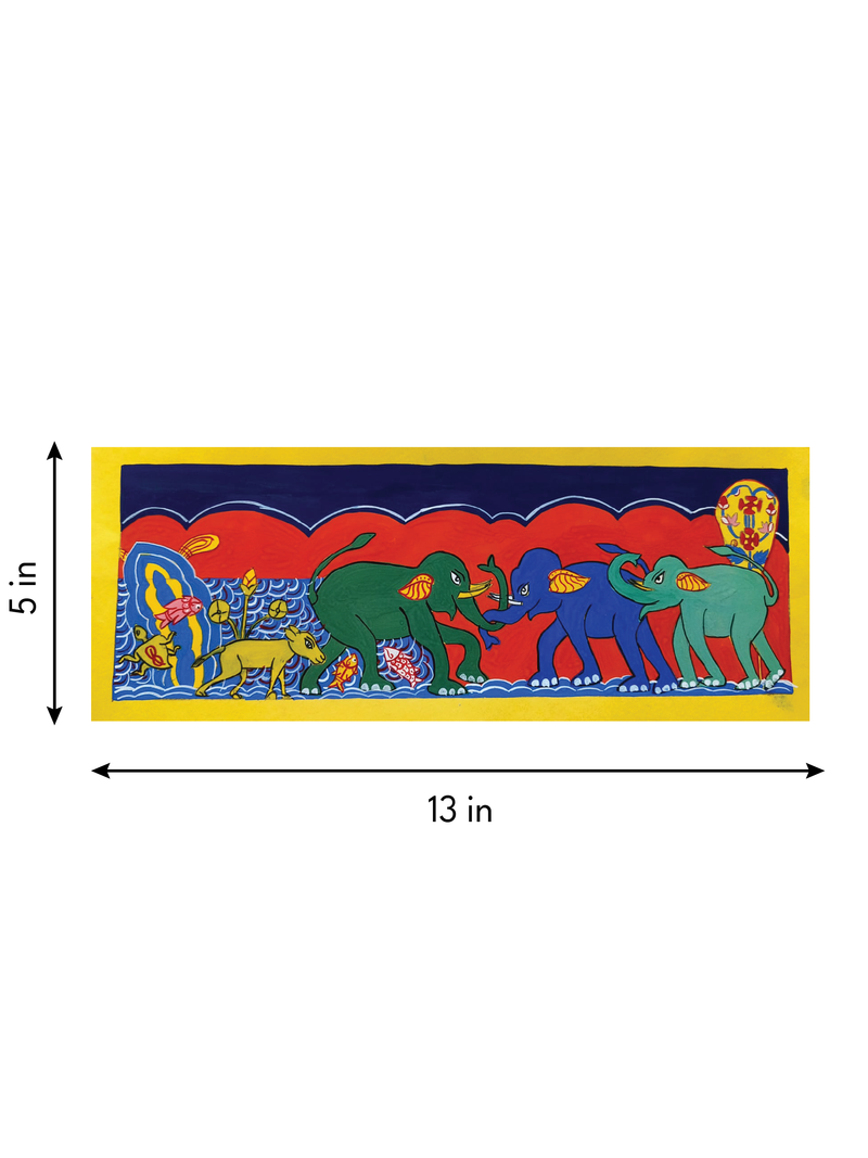 Gajendra Upakhyan in Manuscript Painting by Sujit Das