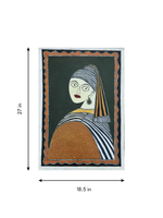 Girl with a Pearl Earring (Johannes Vermeer) in Madhubani by Izhar Ansari