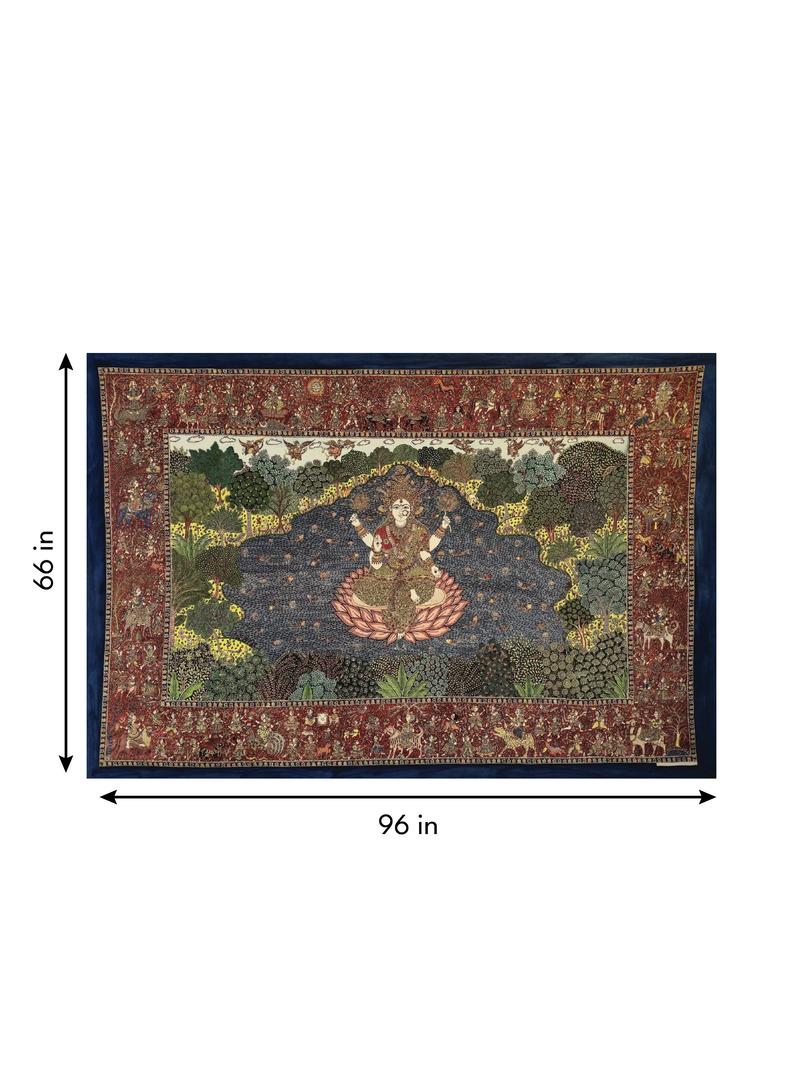 Goddess Lakshmi with Fourteen Shaktis in Mata ni Pachedi by Vasant Manubhai Chitara