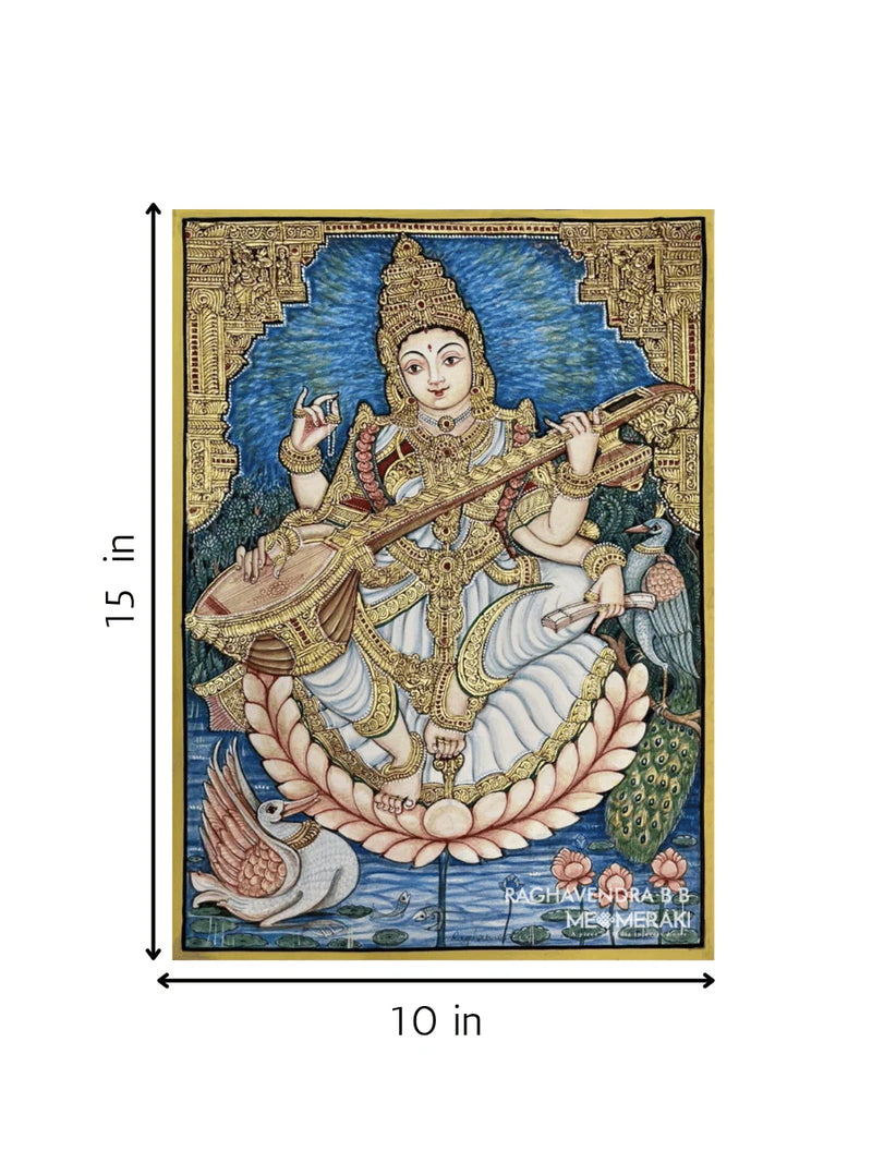 Goddess Saraswati In white saree in Mysore by Raghavendra B B