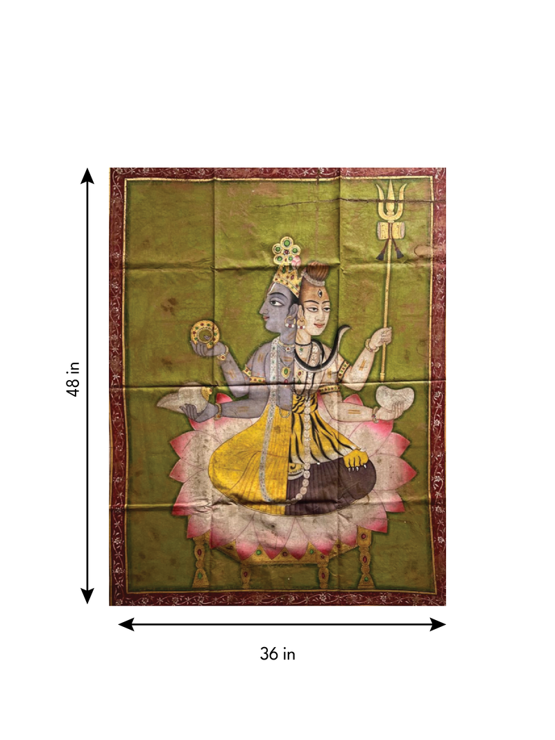 Harihara: The Cosmic Union of Lord Vishnu and Lord Shiva in Pichwai by Naveen Soni