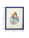 In Contemplation: Nayika (Heroine) and Peacock in Kalighat by Uttam Chitrakar