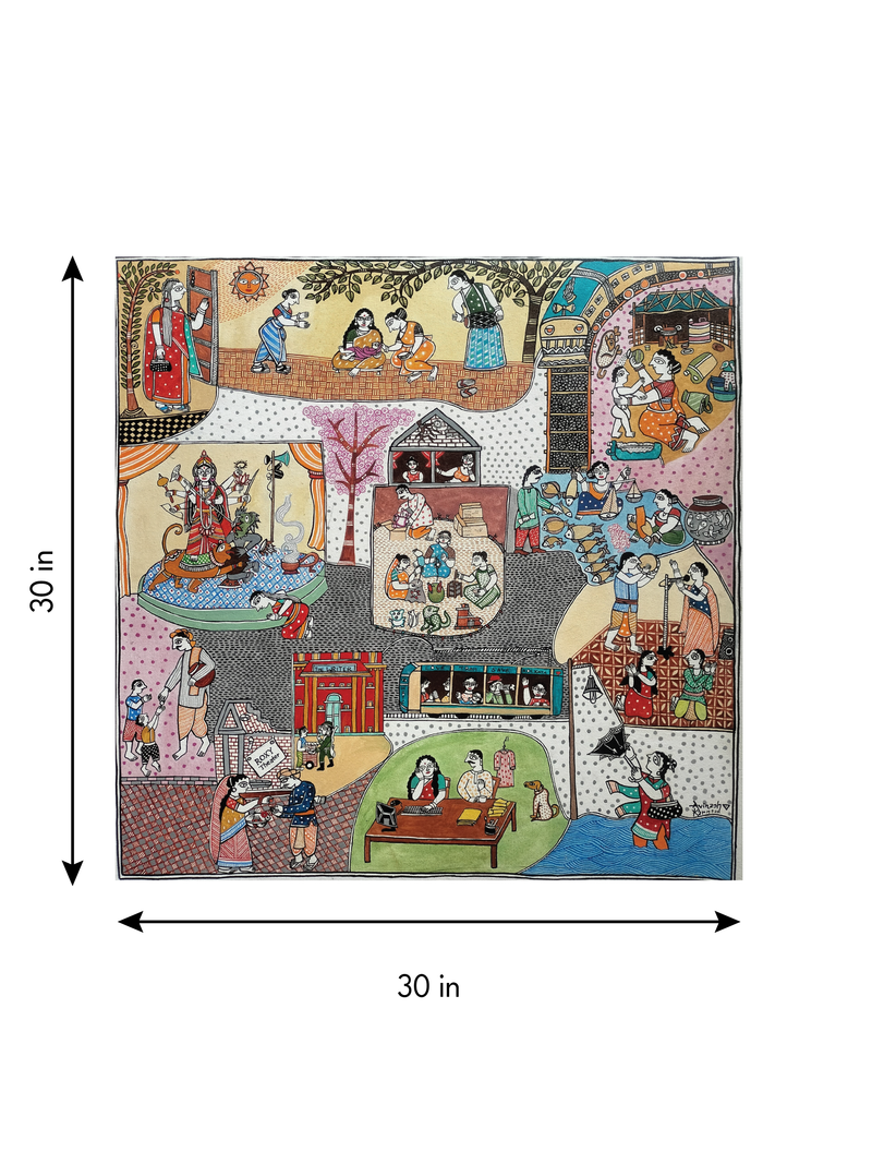 Kolkata in Madhubani by Avinash Karn