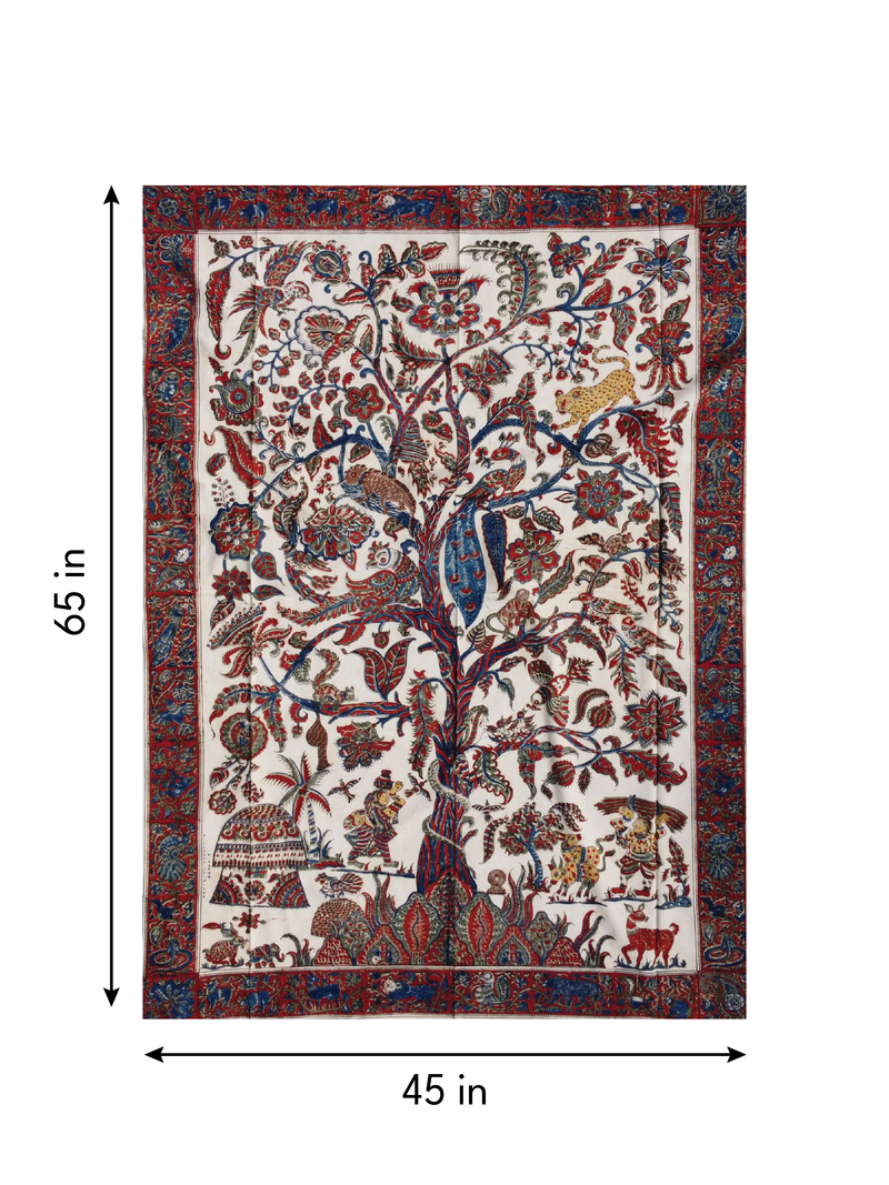 Life in Village: Lush Flora and Fauna in Machlipatnam Kalamkari by Varun Kumar Pitchuka