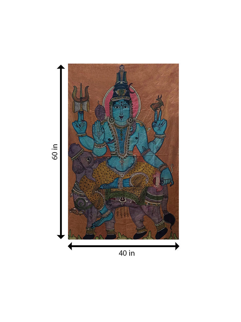 Lord Shiva In kalamkari by Kanukurthi Guna Sekhar Sai for sale
