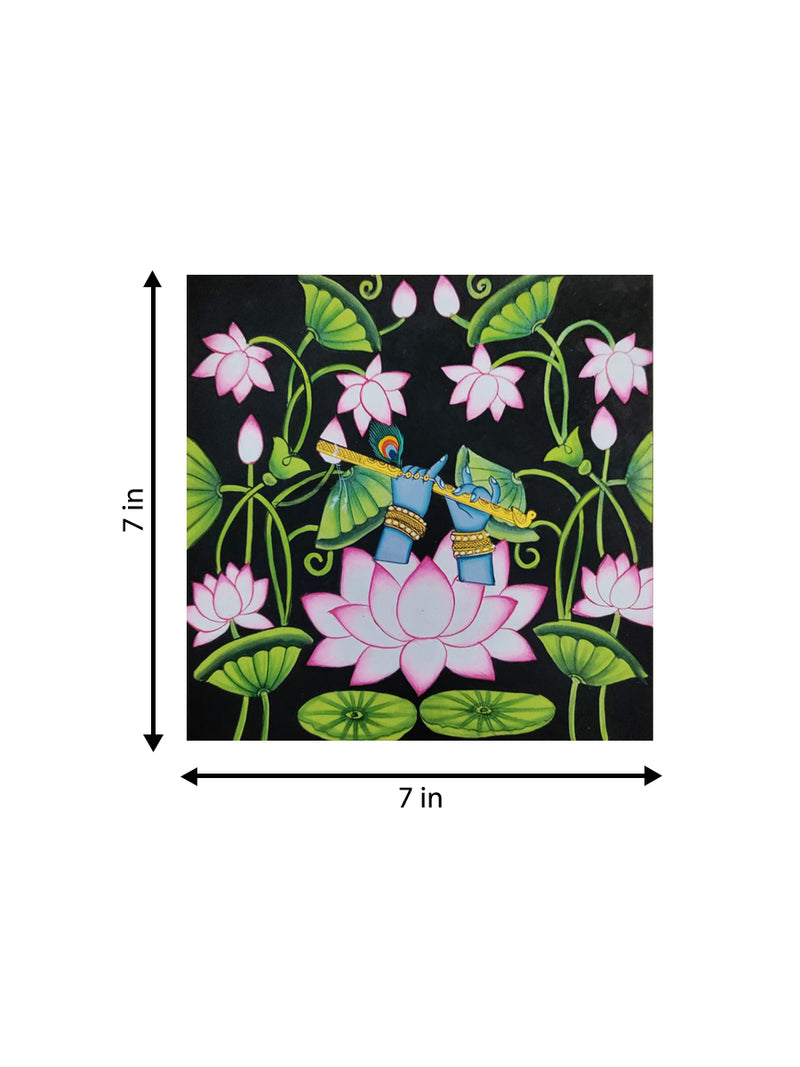 Lotus Bloom Melody: Lord Krishna's Flute in Pichwai by Dinesh Soni