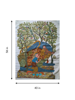 Mansutiya and Tiger in Gond by Sukhiram Maravi