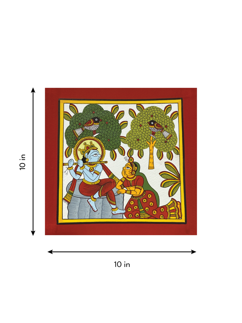 Melodious Enchantment: Lord Krishna and Radha in Phad by Kalyan Joshi