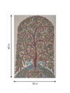 Nature's Abundance: Tree of Life with Peacocks in Kalamkari by Harinath N