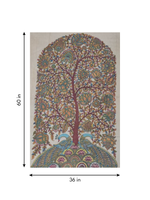 Nature's Abundance: Tree of Life with Peacocks in Kalamkari by Harinath N