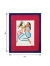 Nayika (Heroine) with Bird and Animal in Kalighat by Uttam Chitrakar
