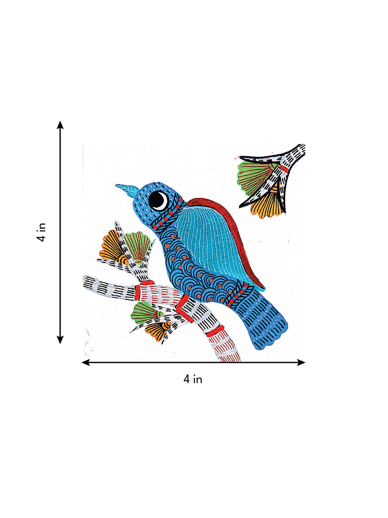 Perching Bird in Gond By Kailash Pradhan