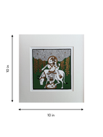 The Divine Cowherd: Lord Krishna with Sacred Cow in Phad Painting by Kalyan Joshi