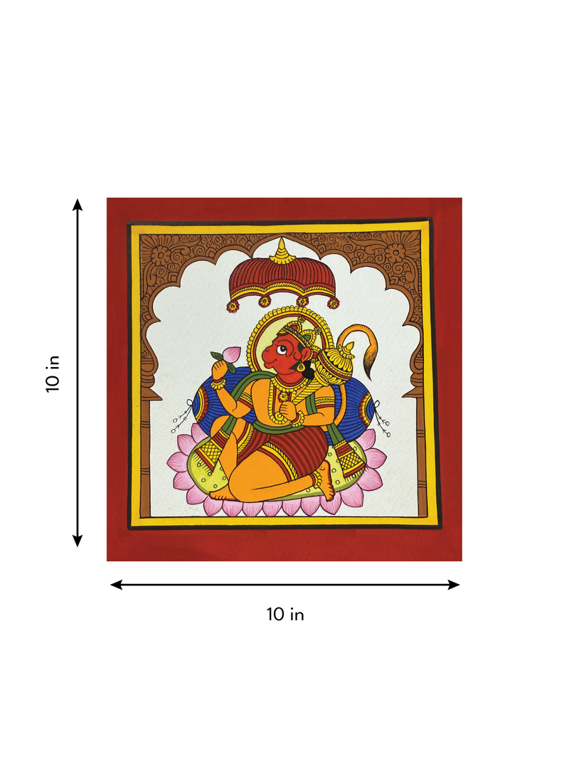 The Divine Devout: Lord Hanuman in Phad painting by Kalyan Joshi