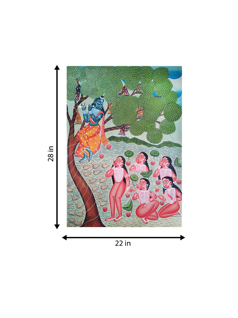 The Divine Leela of Lord Krishna in Kalighat by Hasir Chitrakar