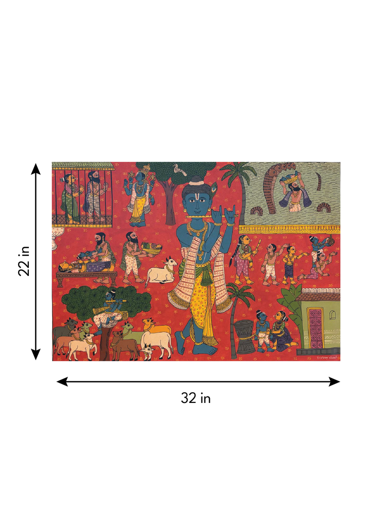 The Divine Pastimes: Krishna Leela in Cheriyal Art by D. Vinay Kumar