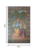 The Divine Union: Radha and Lord Krishna with Gopis in Kalighat and Pattachitra Art by Sonali Chitrakar
