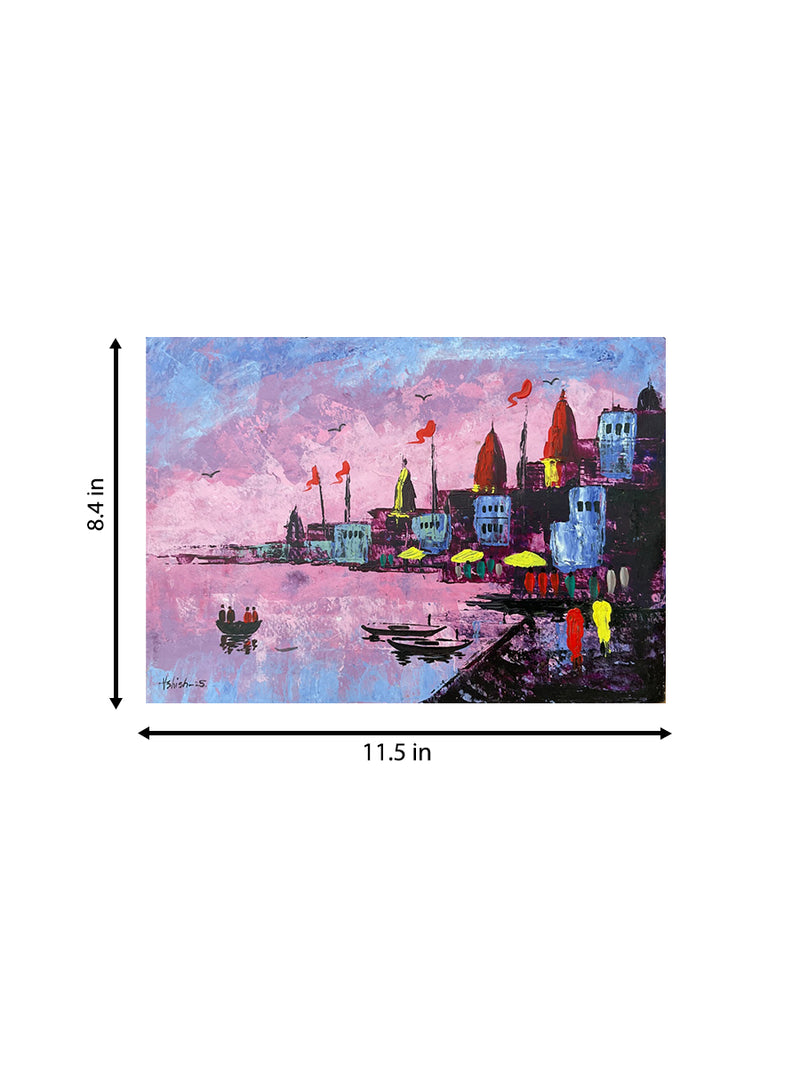 The Eternal Devotion: Varanasi Ghat in Acrylic by Ashish Kumar Mishra