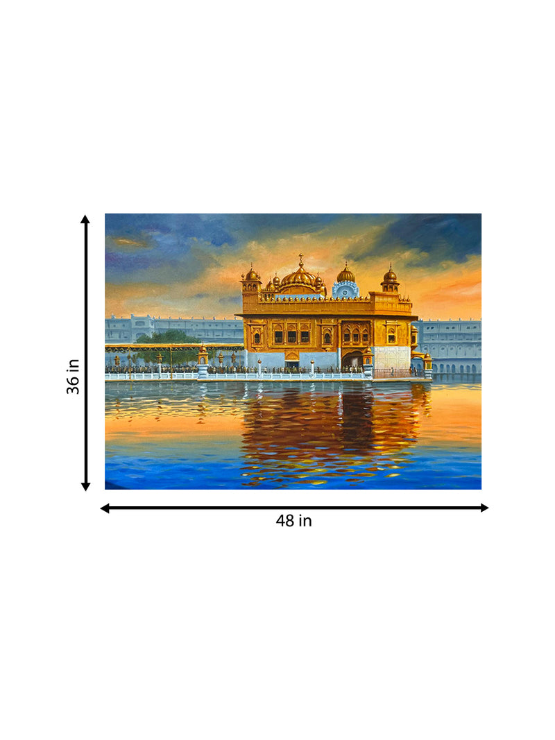 The Holy View: Golden Temple in Acrylic painting by Kulwinder Singh