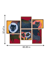 The Lion's Pride: Majestic Cats in Gond by Gareeba Tekam