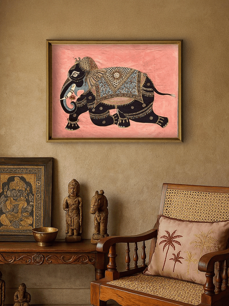 The Majestic Elephant in Mata ni Pachedi by Sanjay Chittara for sale