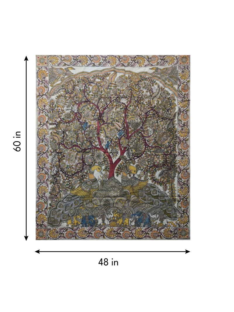 The Natural Bounty: Tree of Life with Flora and Fauna in Kalamkari by Harinath N. 