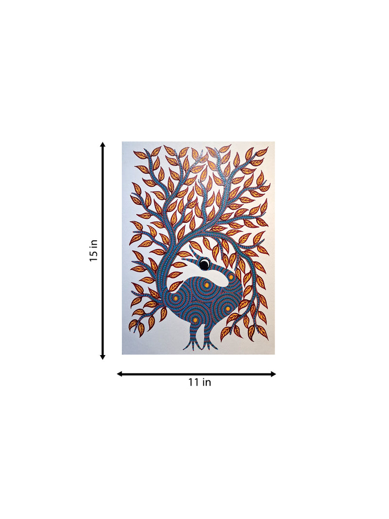 The Nature's Embrace: Bird and Tree In Bhil by Kamlesh Parmar