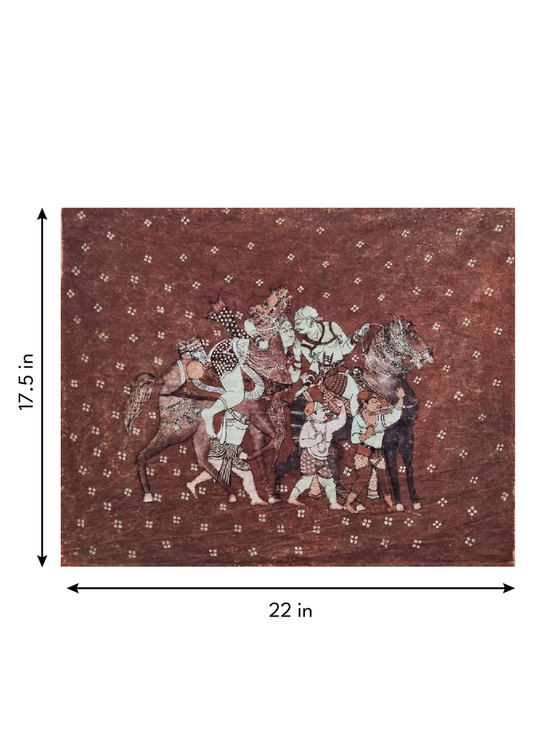 The Nayaka War Procession in Kalamkari by Sridevi Ponnambalam