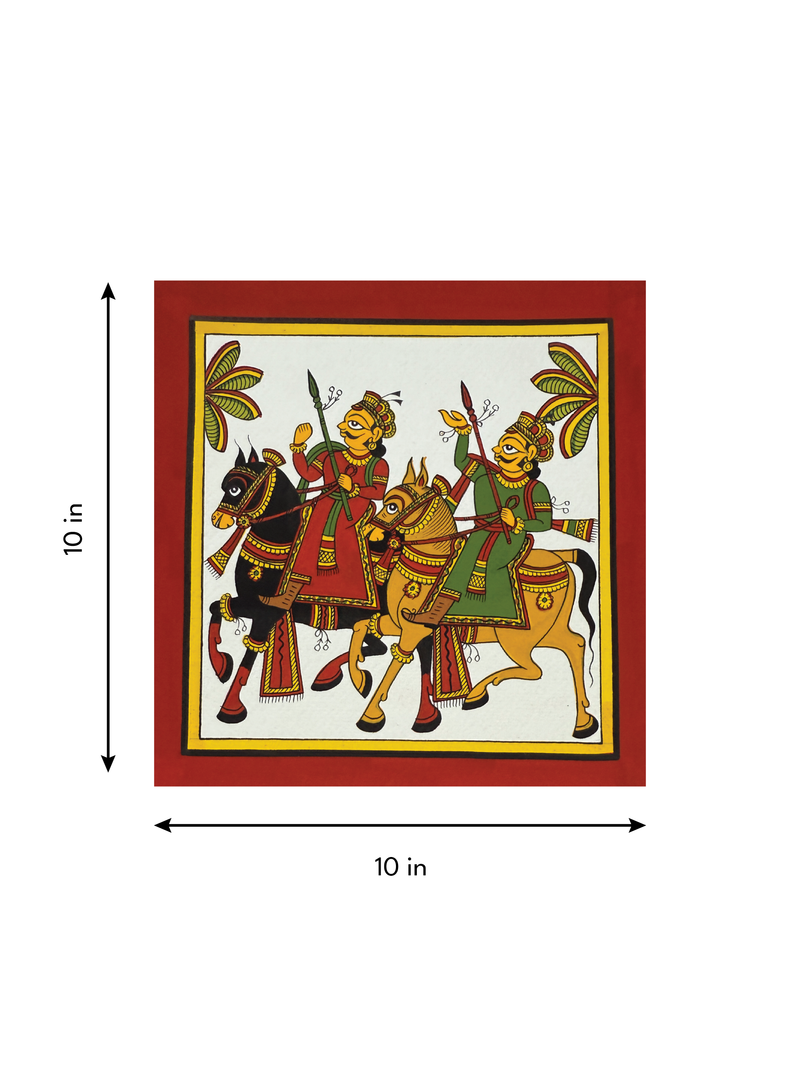 The Royal Horsemen: A Phad Painting by Kalyan Joshi