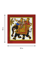 The Royal Journey: Men and Elephant in Phad Painting by Kalyan Joshi