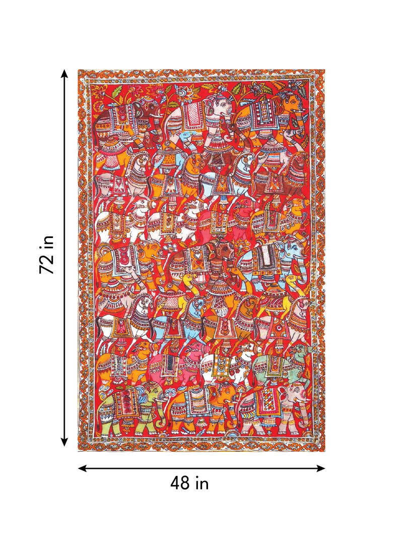 The Royal Procession: Animals in Karuppur Kalamkari  by K. Lakshminarayan