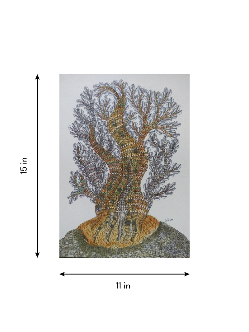 The Tree of Pakad in Gond by Sukhiram Maravi