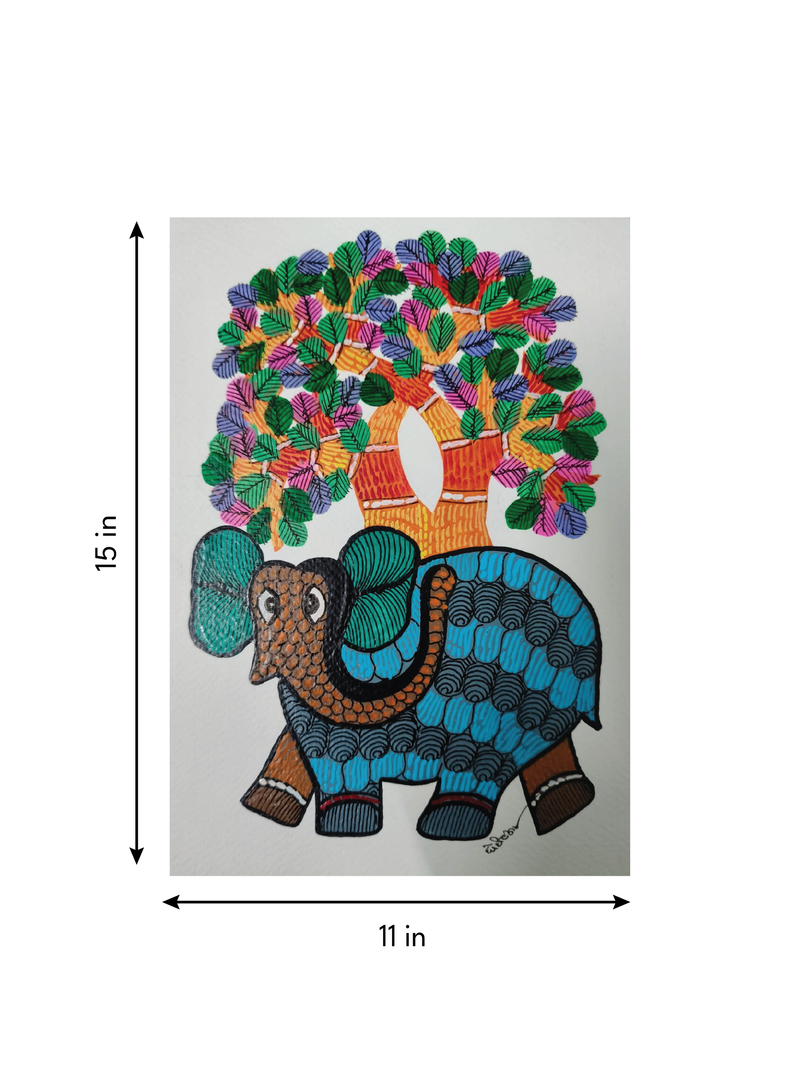 The Wise Elephant in Gond by Choti Tekam