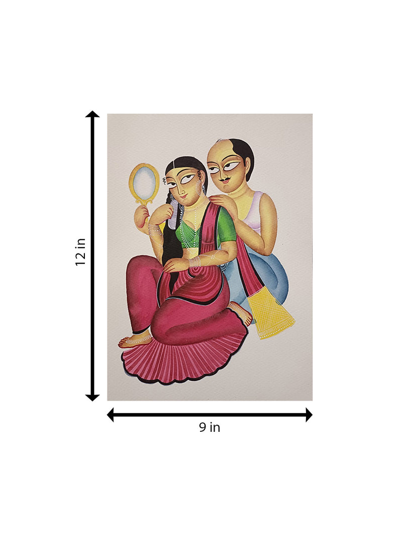 Women and Man In Kalighat by Anwar Chitrakar
