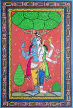 Obtain the Colorful Ardh Shiva-Vishnu Pattachitra Painting Amidst Nature's Splendor by buying it from the shop.