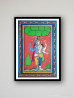 The Vibrant Ardh Shiva-Vishnu Pattachitra Painting Amidst Nature's Splendor available for purchase in the shop.