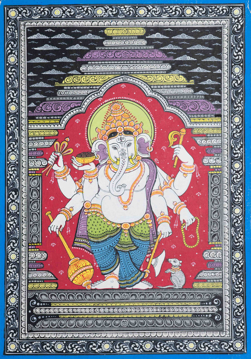 The vibrantly colorful Ganesha at Mandapa Pattachitra painting is up for grabs in the shop.