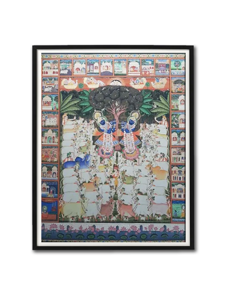 Gopashtami With Krishna Leelas PICHWAI PAINTING For Sale