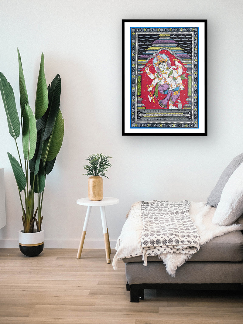 Rhythmic Revelry: The Charismatic Dancing Ganesha at Mandapa Pattachitra Painting is part of a deal currently available at the shop.