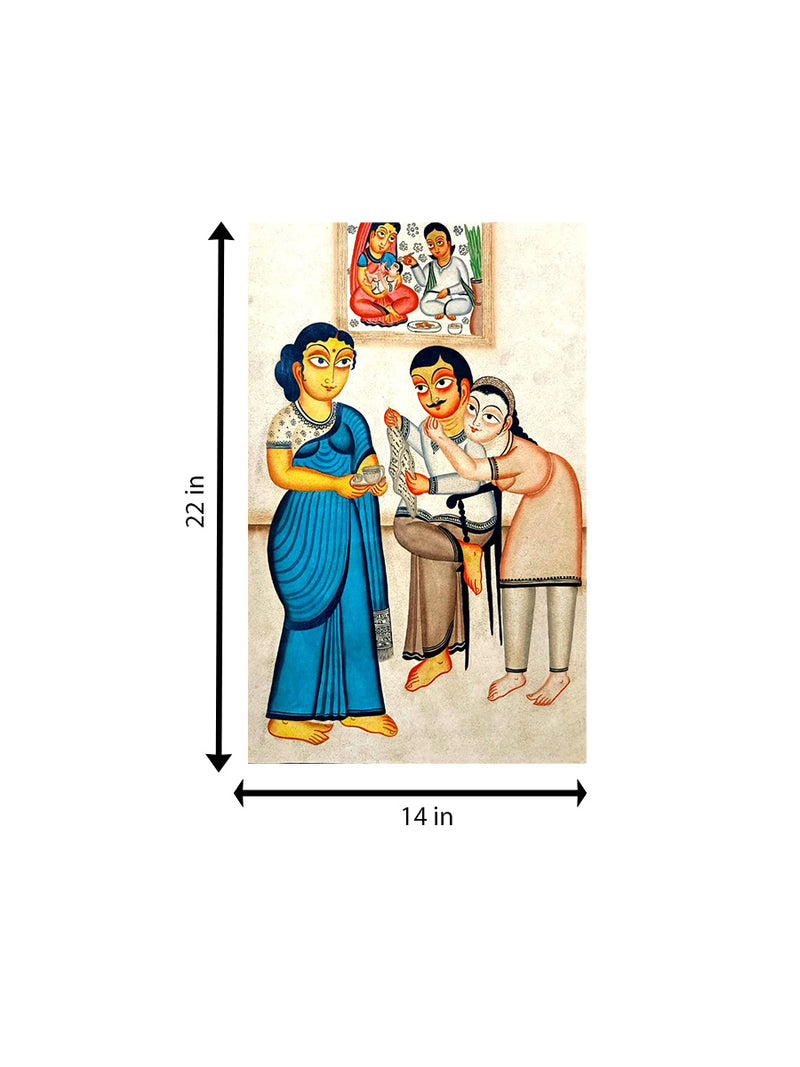 A Bengali Family in Kalighat Painting for sale