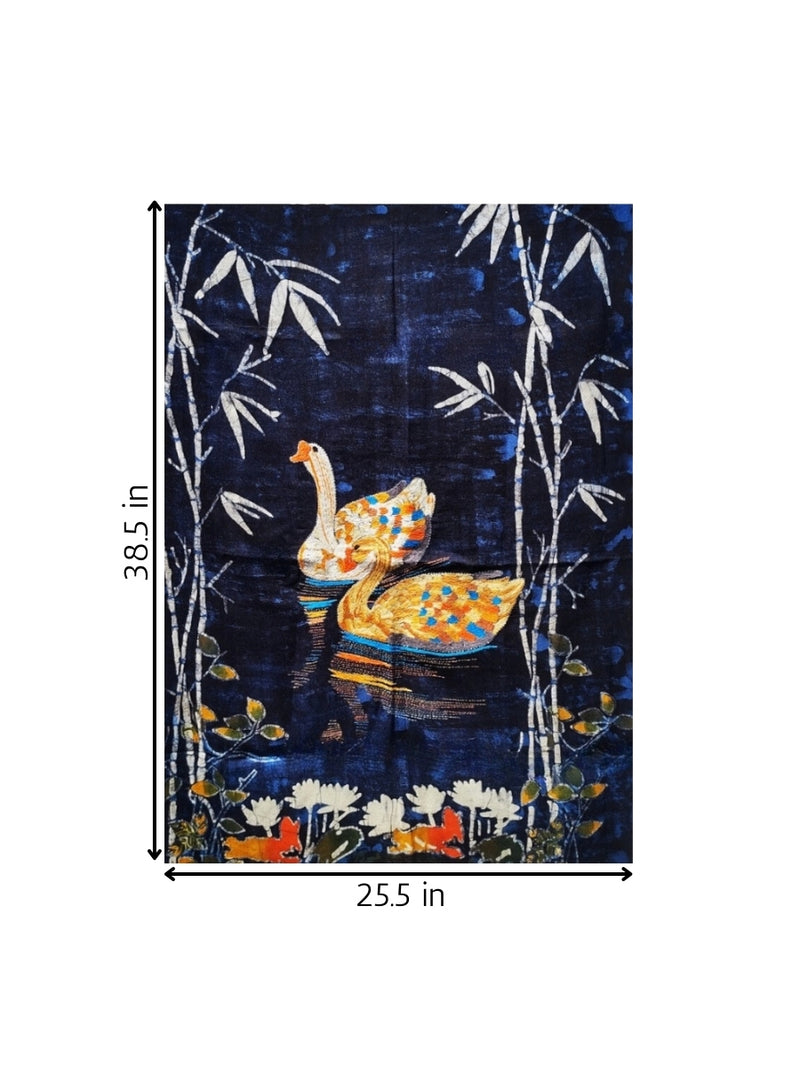 A Pair Of Swan  in Batik and Kantha for sale