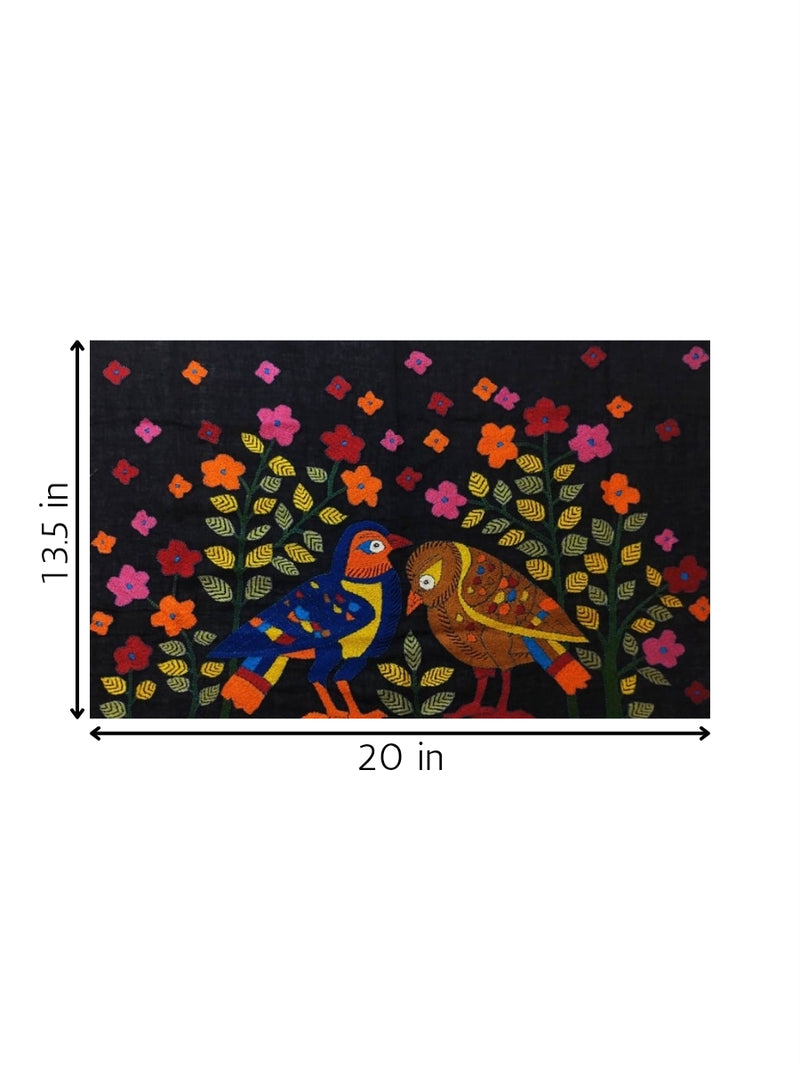 A Pair of Birds in Batik and Kantha for sale